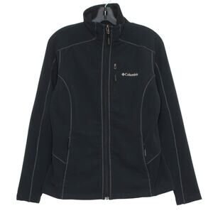 Columbia Womens Jacket Full Zip Pockets Fleece Lined Black Size Medium ER